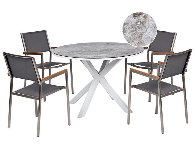 Beliani Conjunto de refeição MALETTO/GROSSETO Branco