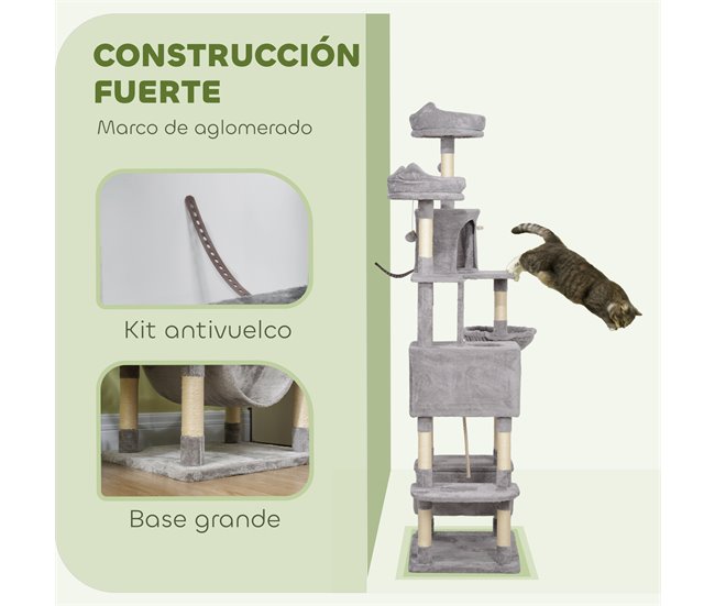 Arranhador para Gatos Aglomerado e Sisal PawHut Cinza