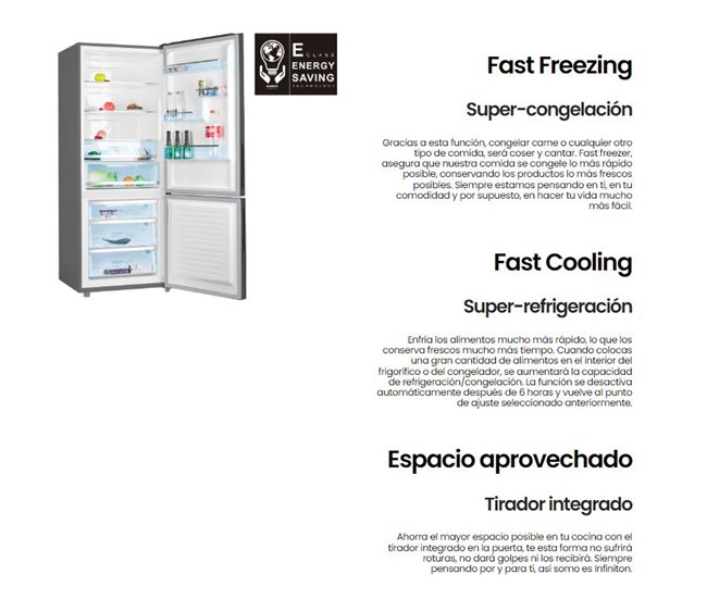 Infiniton FGC-78XA Frigorífico combinado, 432 l Inoxidavel
