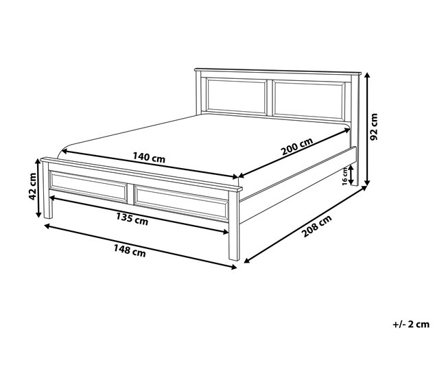 Beliani Cama com estrado Pinho OLIVET 148x208 Azul