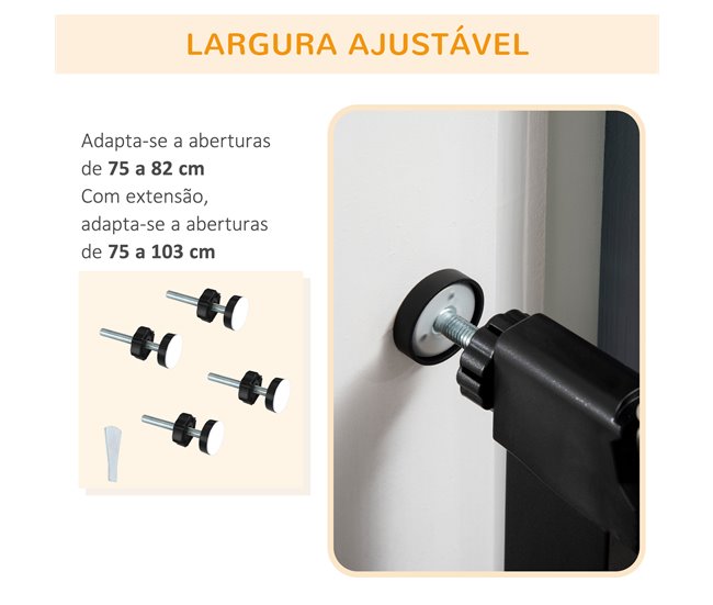 Barreira de Segurança Aço e ABS PawHut Preto