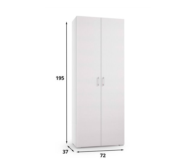 Armário multiuso com 2 portas com efeito madeira 72 Branco