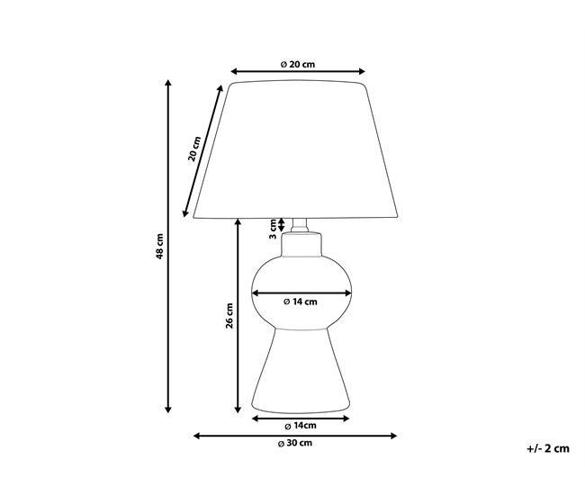 Beliani Candeeiro de mesa FABILOS Cinza