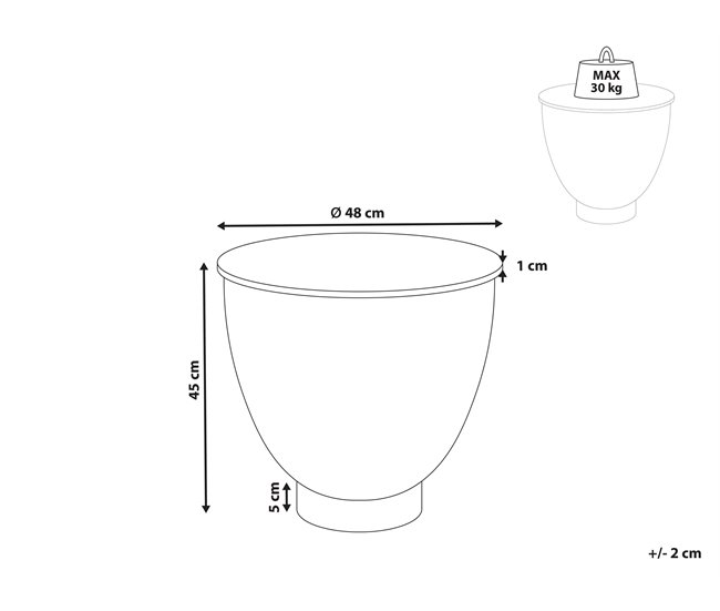 Beliani Mesa auxiliar NADINE Preto
