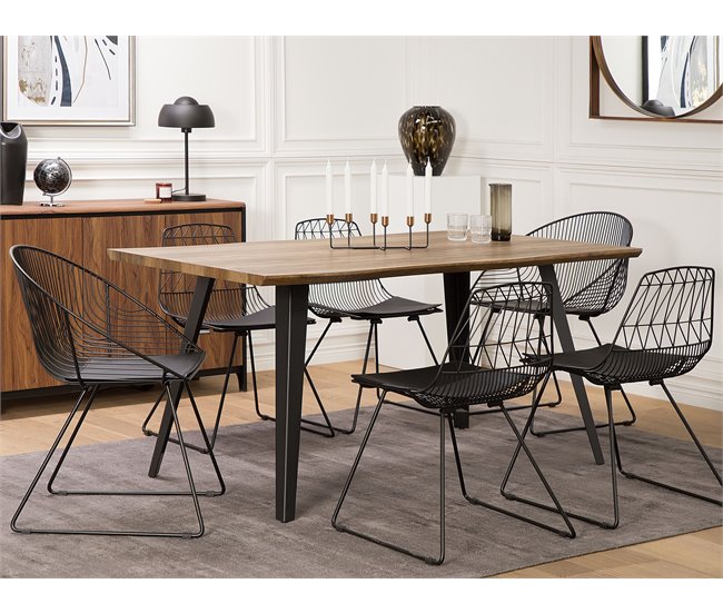 Beliani Silla de comedor HARLAN Preto