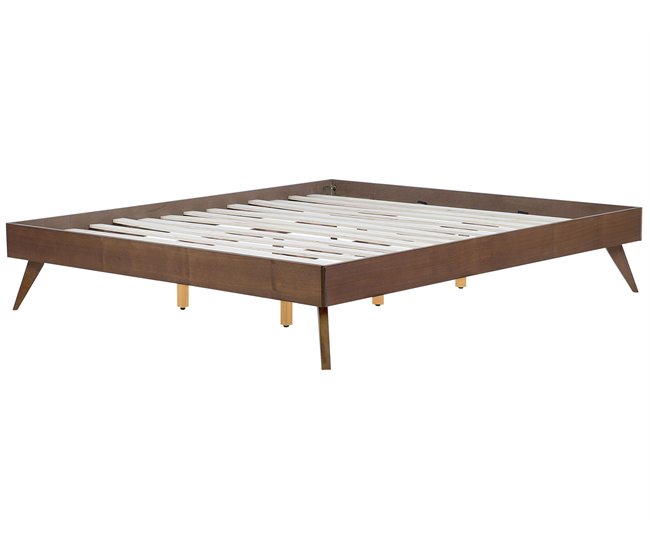 Beliani Cama com estrado MDF BERRIC Castanho