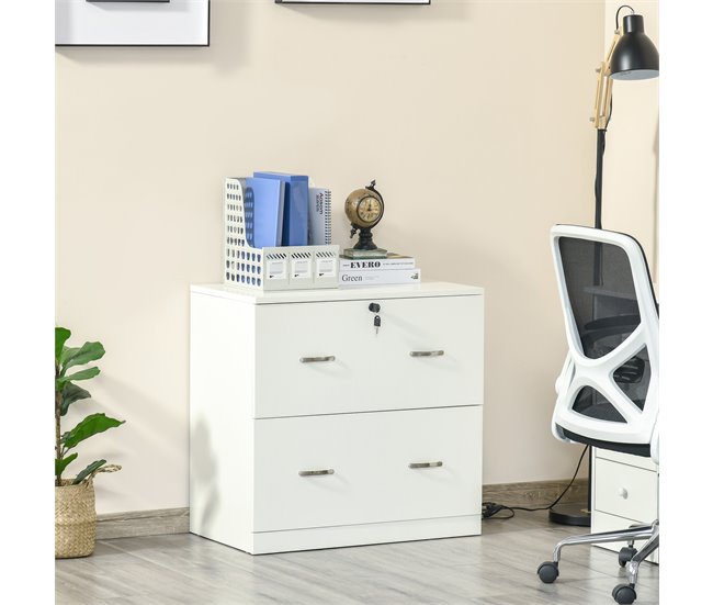 Armário para Arquivos Melamina de Madeira e Metal Vinsetto Branco