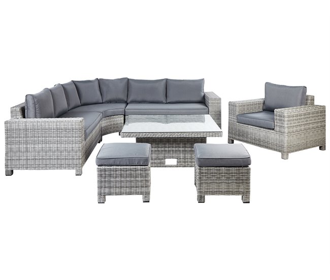 Beliani Conjunto lounge TEGLIO Cinza Escuro