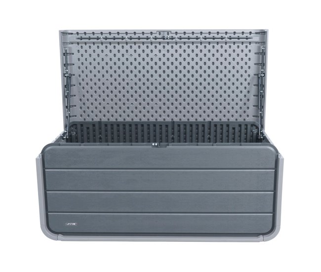 Baú externo ultrarresistente c/tampa articulada Lifetime Cinza