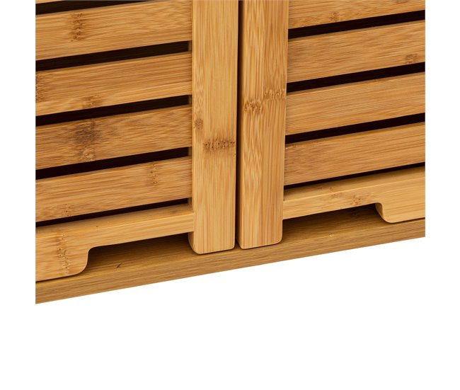 Aparador moderno de bambu Sicela com 2 portas Castanho