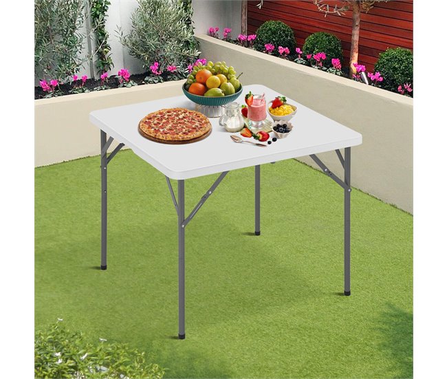Mesa dobrável de formato quadrado Well Home Branco