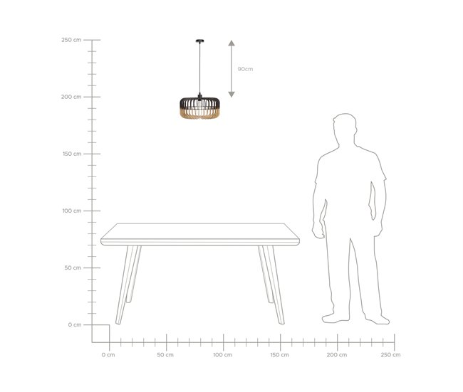 Beliani Candeeiro de tecto SOUS Castanho