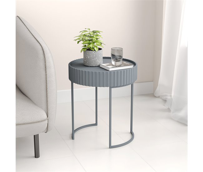 Mesa de apoio Rill redonda [en.casa] 40x40 Branco