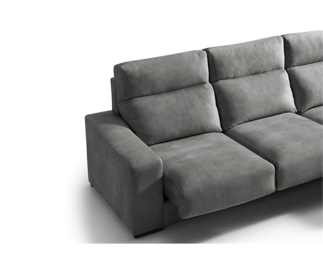 Chaise longue 3 lugares com 3 puffs FULL Antracite