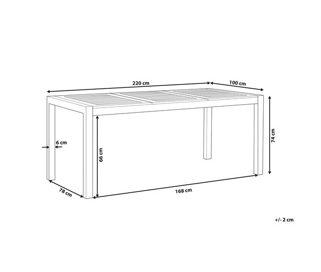 Beliani Mesa de refeição GROSSETO 100x220 Castanho