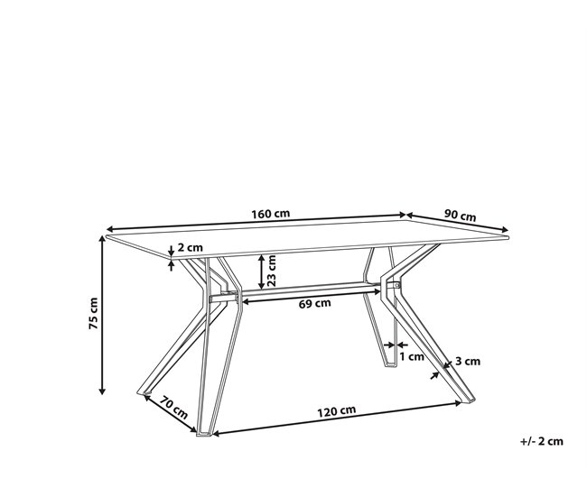 Beliani Mesa de centro AVOCA 90x160 Branco
