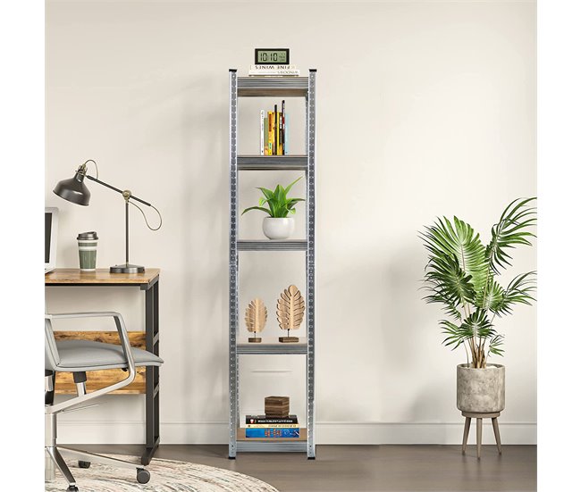 Pack 2 Prateleiras Modulares com 5 Prateleiras Ajustáveis ​​O91 Cinza