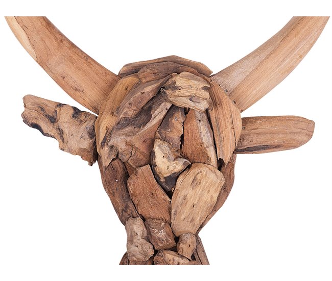 Beliani Figura de pared BULL HEAD Castanho