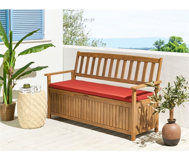Beliani Almofada de assento para exterior SOVANA 148x45 Vermelho