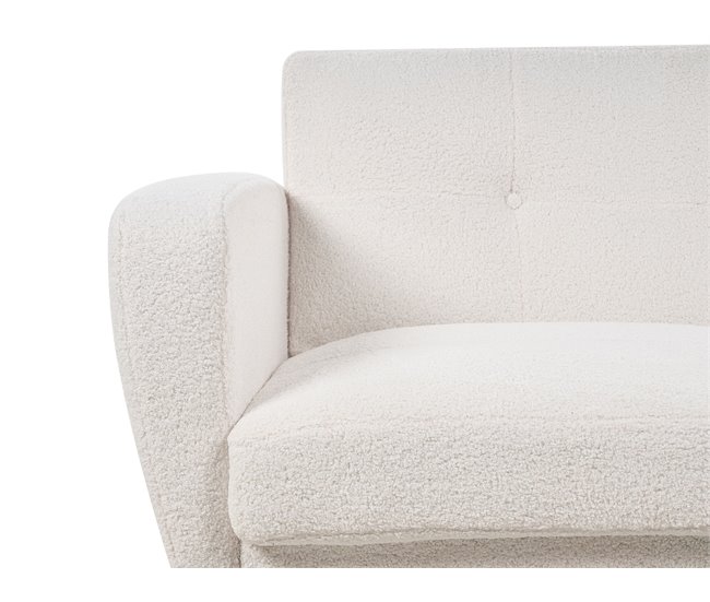 Beliani Sofá de 3 lugares Bouclé FLORLI Branco/ Bege