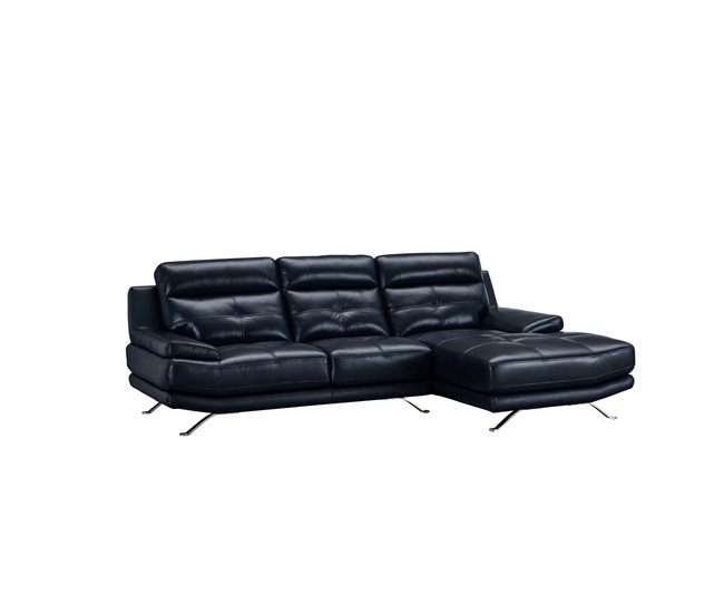 Chaise longue de pele HAWAI Azul Marino