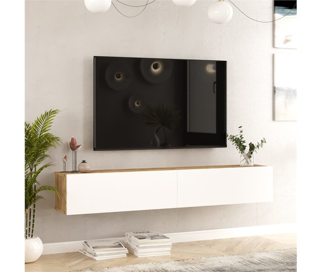 Suporte para TV de parede Lapinlahti aglomerado [en.casa] 180 Branco