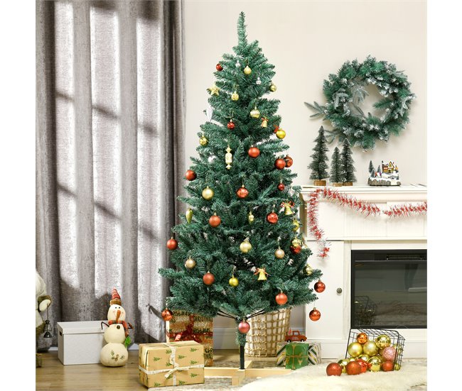 Árvore de Natal HOMCOM 830-747V01GN Verde Escuro