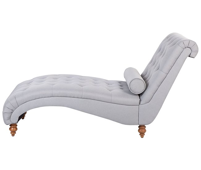 Beliani Chaise longue Poliéster MURET Cinza Claro