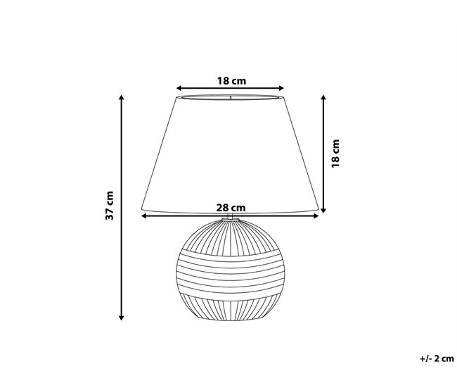 Candeeiro de mesa Beliani SADO Castanho