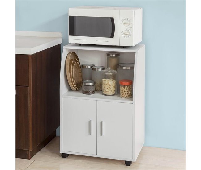 Aparador de cozinha baixo para microondas FRG241-W SoBuy Branco