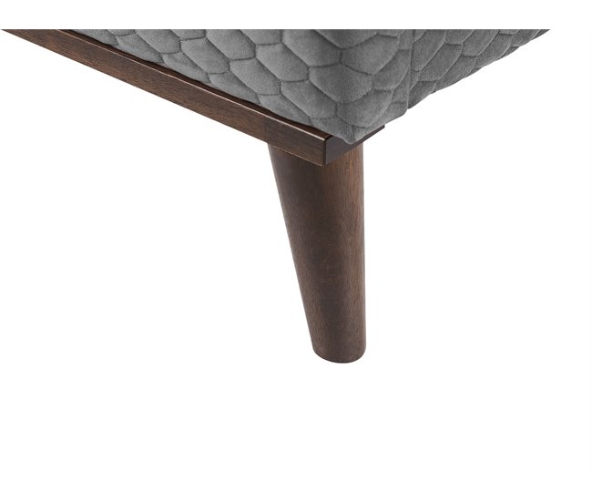 Beliani Cama com estrado Veludo BAYONNE 151x212 Cinza Claro