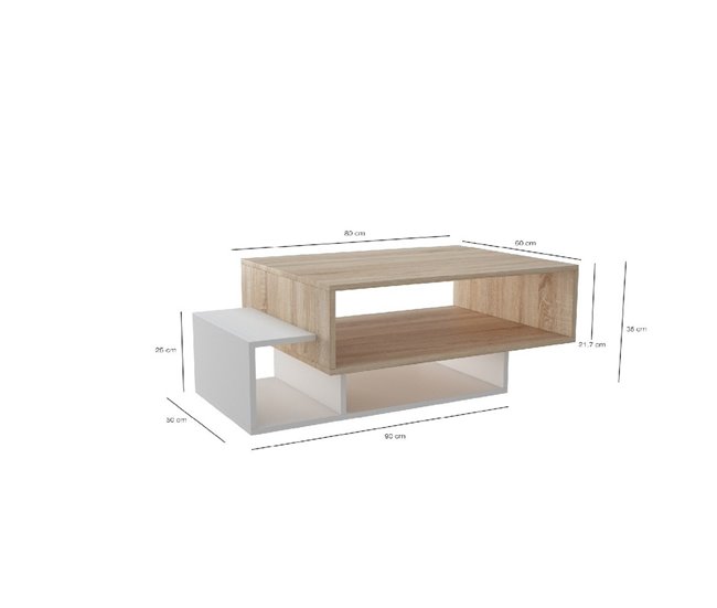 Mesa de Centro Elisa 100x60 Castanho Claro