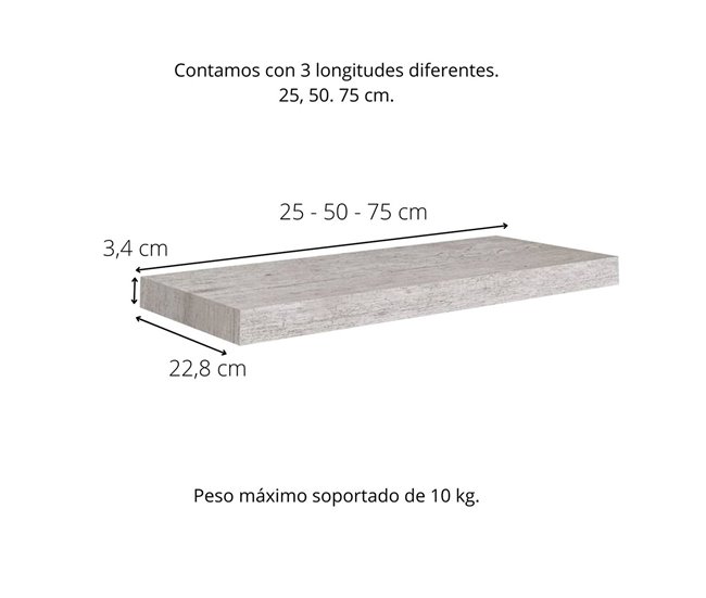  Acomoda Textil - Prateleira de parede 25 Branco Brillo