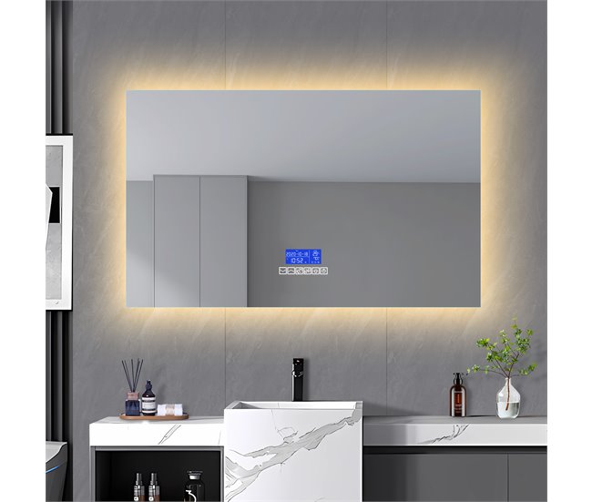 Espelho de banheiro LED redondo 100x4 Transparente