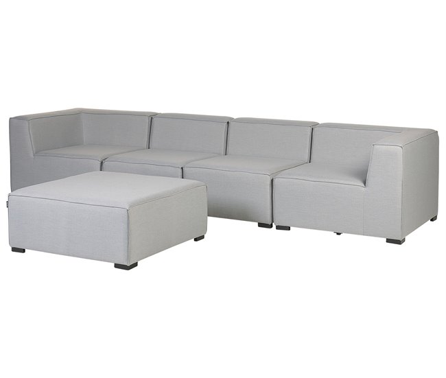 Beliani Conjunto lounge AREZZO Cinza Claro