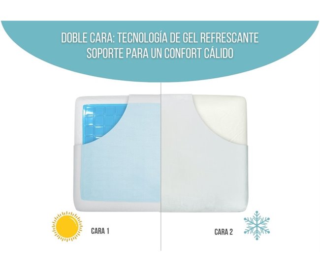 Almofada Retangular Gel Refrescante Dupla Face Branco