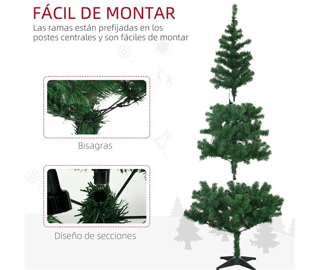 Árvore de Natal Plástico e Aço HOMCOM Verde