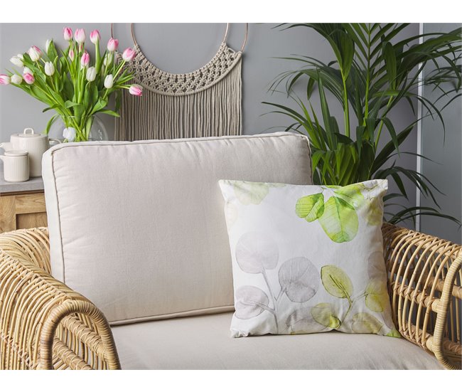 Beliani Almofada decorativa PEPEROMIA Branco