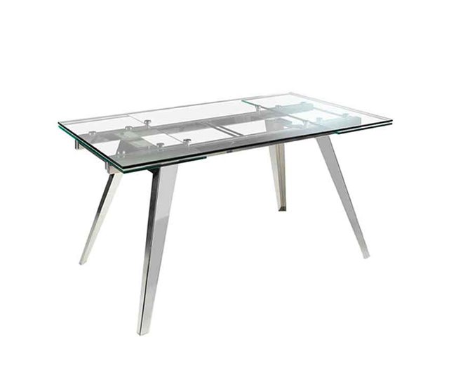 ANGEL CERDA Mesa de jantar extensível em vidro Transparente