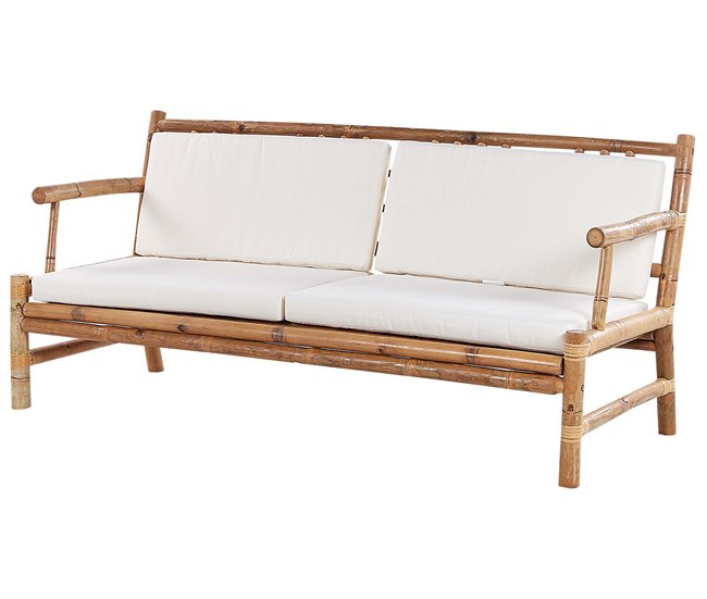 Beliani Conjunto lounge Madeira de bambu RICCIONE Castanho