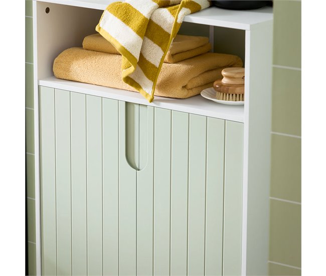 Armário de casa de banho de chão com 2 portas BZR138-GR SoBuy Verde
