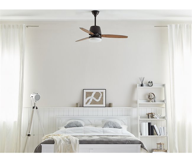 Beliani Lâmpada de teto com ventilador MLAVA Castanho