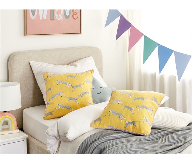 Beliani Almofada decorativa ARALES 45x45 Amarelo