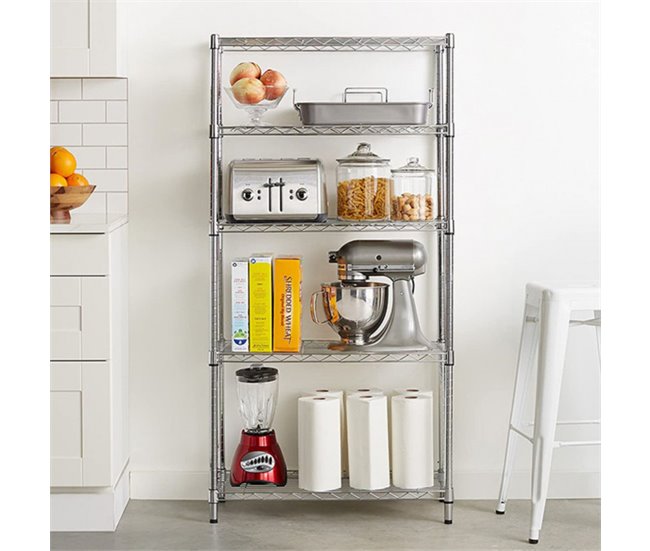 Estante Metálica com 5 Prateleiras Ajustáveis ​​Thinia Home Prata