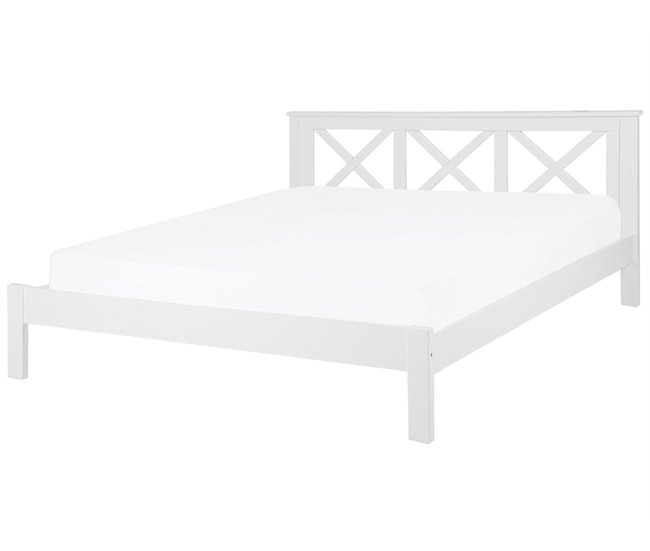 Beliani Cama Pinho TANNAY 189x208 Branco