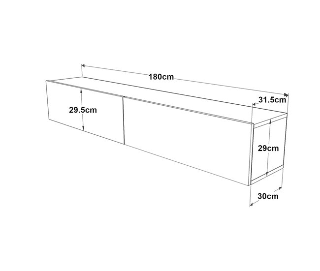 Suporte para TV de parede Lapinlahti aglomerado [en.casa] 180 Branco