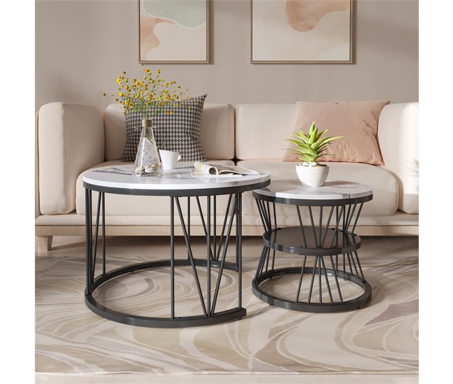 Mesa de centro, mesa de apoio, mesa de canto 70x45 Branco