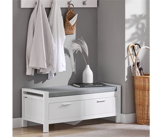 Armário de corredor Sapateira + bengaleiro SoBuy FSR74-W+FRG282-W Branco
