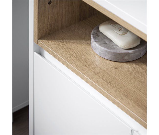 Armário sob o lavatório Armário de casa de banho BZR148-W SoBuy PT Branco