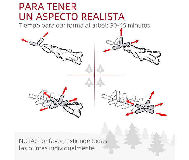 Árvore de Natal Plástico e Aço HOMCOM Verde
